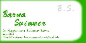 barna svimmer business card